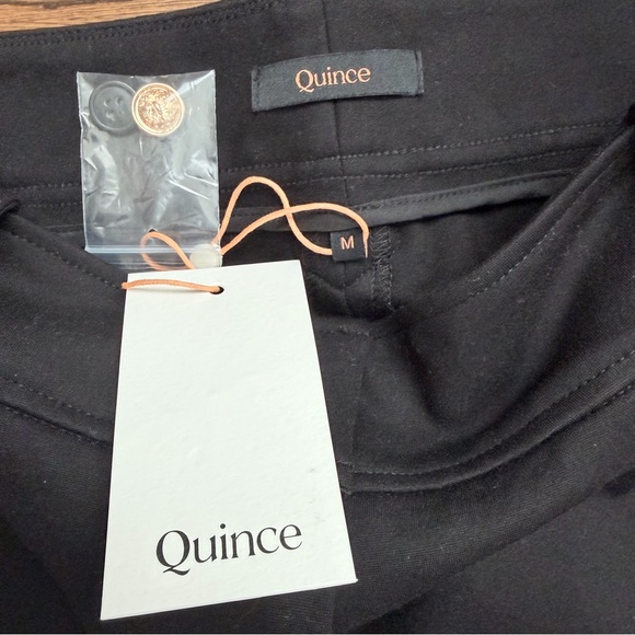 NWT Quince Black Ultra-Stretch Ponte Straight Leg Mariner Pants - size Medium - Picture 2 of 6